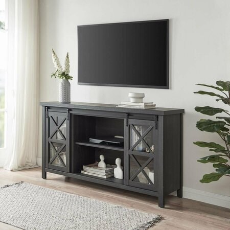 HUDSON & CANAL 65 in. Clementine Rectangular TV Stand Charcoal Gray TV1385
